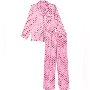 Victoria's Secret Pink and Red Heart Pajama Set